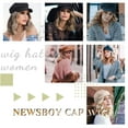 thumbnail image 5 of Newsboy Cap with Wavy Curly Hair Extensions for Women Hat Attached Synthetic Wig Short Extensions, 5 of 6