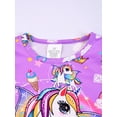 thumbnail image 3 of QEFJNO Kids Girls Pajamas Set 2 PCS Short Sleeve Top and Shorts Pants for Toddler Girls Unicorn Pjs Size 3-12Y, 3 of 10
