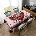 thumbnail image 4 of Valentine Tablecloth Rectangle/Oval Rose Love Heart Red and Black Buffalo Plaid Table Cloth Outdoor Waterproof Tablecloths for Party Indoor Table Cover for Kitchen Home Decoration 60x84in, 4 of 6