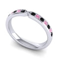 thumbnail image 2 of 0.30 Carat Trendy Round Cut Black Onyx & Pink Sapphire Gemstone Anniversary Eternity Bands for Gift Solid 14K White Gold Size 9.5 by Diamond-Capitals, 2 of 8