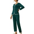 thumbnail image 4 of INSPIRE CHIC Women's Lounge Sets Long Sleeves Knit Pullover Tops with Pants Pajama Sets XL Green, 4 of 6