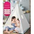 thumbnail image 3 of Wilwolfer Teepee Tent for Kids Playhouse Cotton Portable Toys Tent Gift for 3-8 Years Kids Boys Girls Indoor, 3 of 9