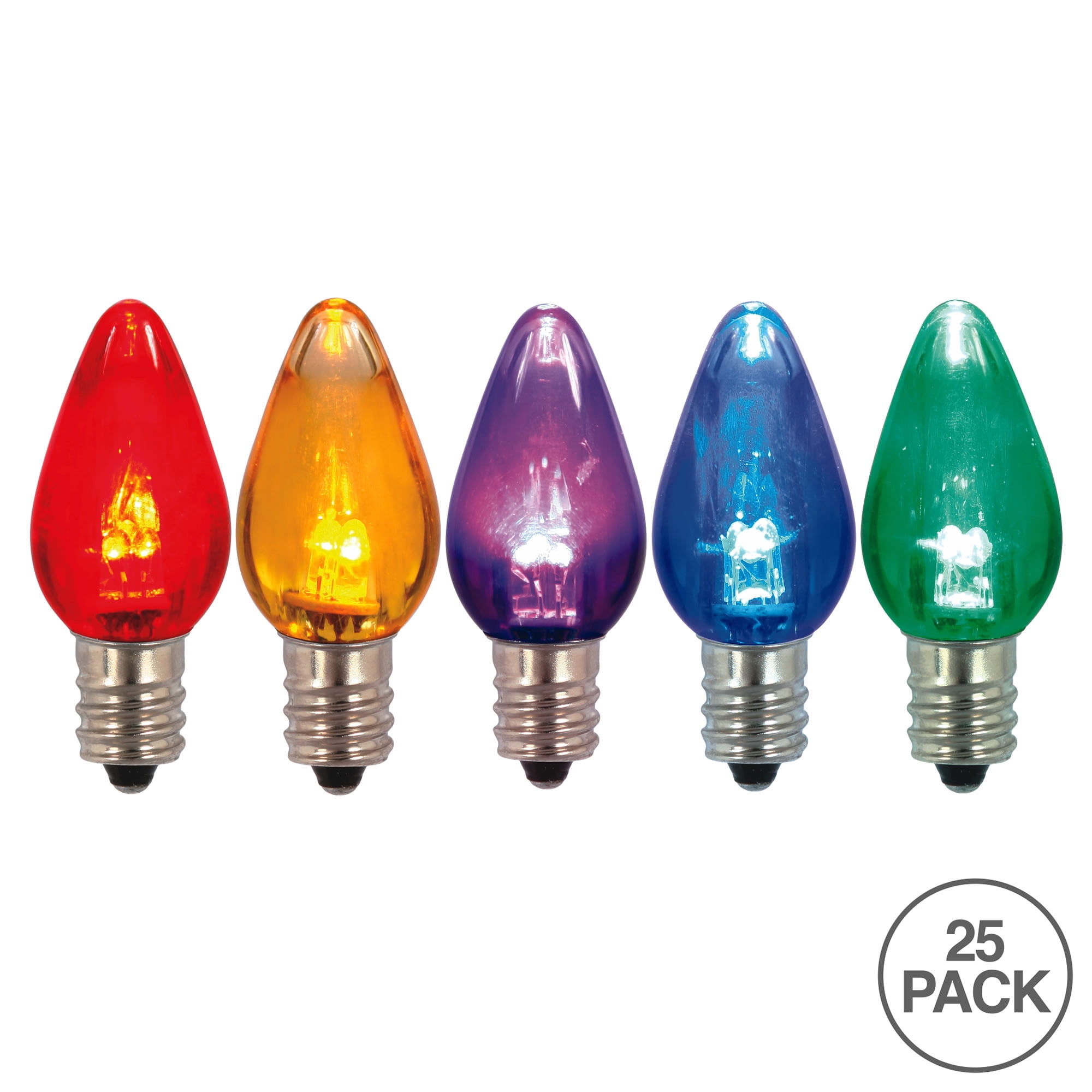Vickerman C7 Transparent LED Multi-color Dimmable Bulb, 25 Bulbs per bag
