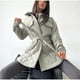 thumbnail image 3 of Chaqueta de algodón con solapa larga, suelta, cálida, con rejilla de diamantes, chaqueta de algodón gruesa versátil para mujer, 3 of 5