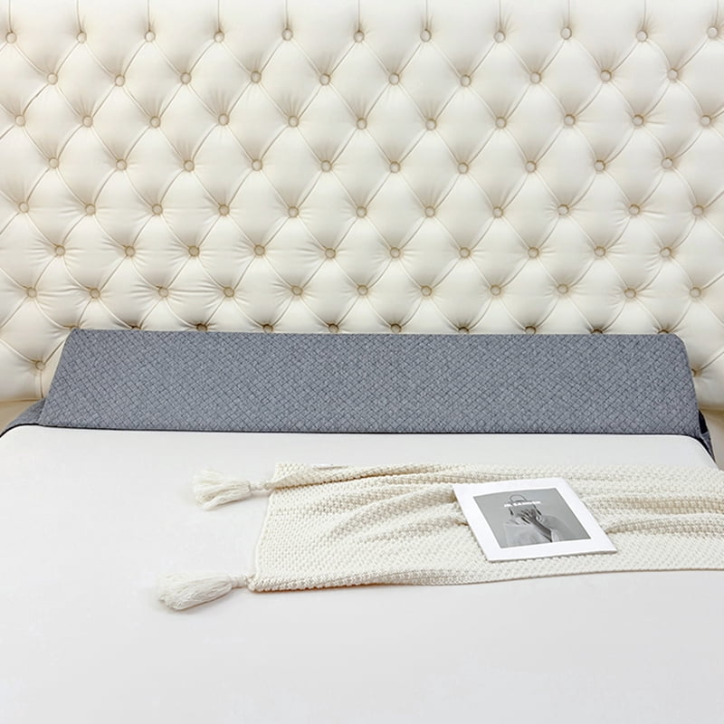 Extra Long Bed Wedge Pillow - Grey Twin Size Headboard & Mattice Gap Filler, Bed Bolster for Back Support, Dorm, RV, Hotel & Home Decor Must Haves