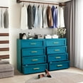 thumbnail image 7 of Metal 4 Drawer Dresser,15.8" D x 31.5" W x 39.25" H,Home Peacock Blue Dresser for Bedroom,Storage Cabinet with 4 Drawers,Tall Dresser,Entryway, and Closet.Peacock Blue, 7 of 7