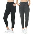thumbnail image 1 of Women & Plus Cotton Elastic Waistband Athletic Ankle Length Jogger Sweatpant (ASH GREY/BLACK, 1X), 1 of 3