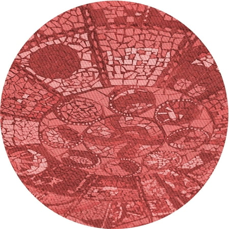 

Ahgly Company Indoor Round Patterned Love Red Area Rugs 6 Round