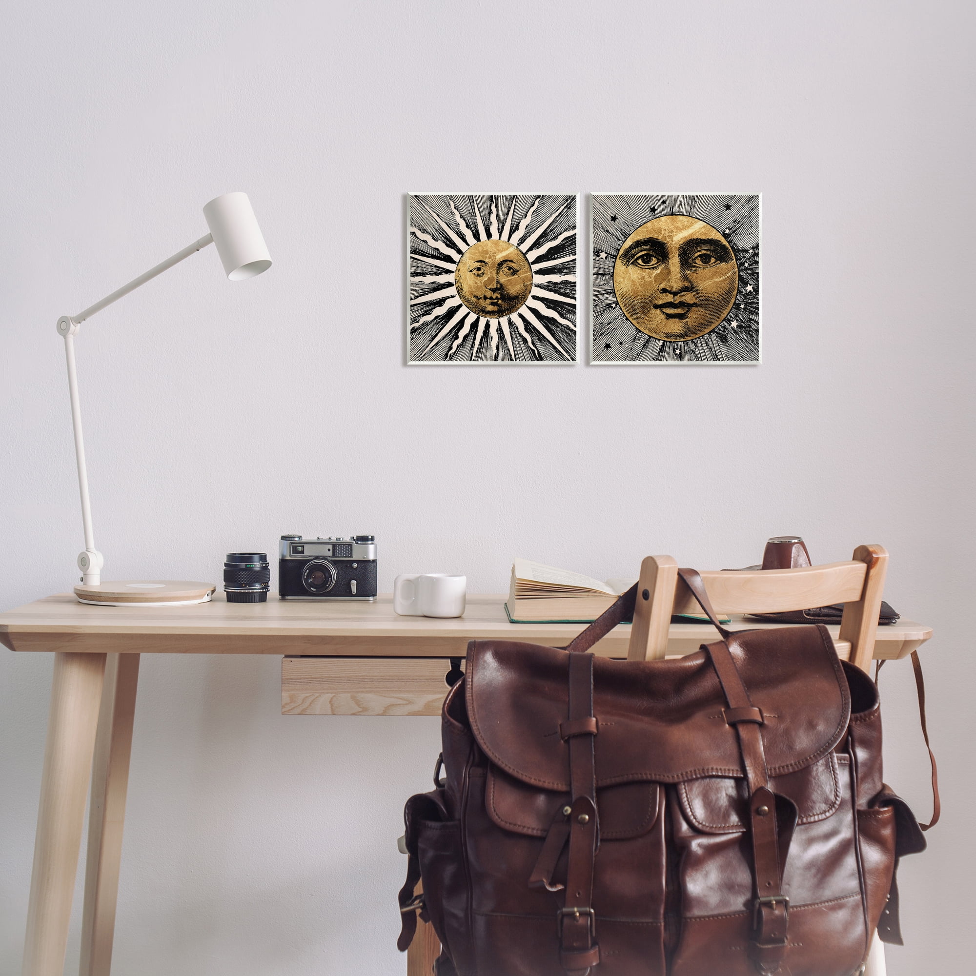 Stupell Industries Boho Sun & Moon Landscape Painting Unframed Art Print Wall Art, 12 x 12