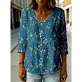 thumbnail image 4 of Nyfairy Plus Size Women's Round Neck Short Sleeve Casual Loose Tunic Top, 4 of 4
