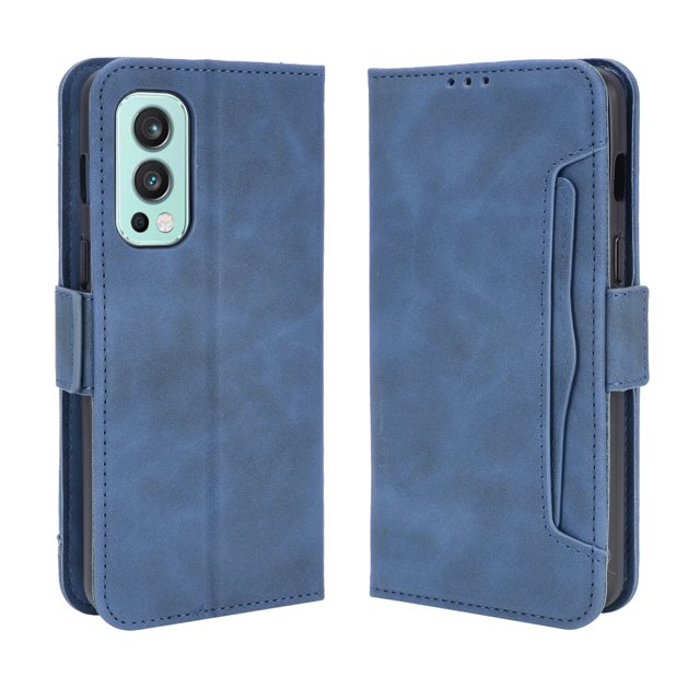 Case for OnePlus Nord 2 5G Cover Adjustable Detachable Card Holder Magnetic closure Leather Wallet Case - Blue