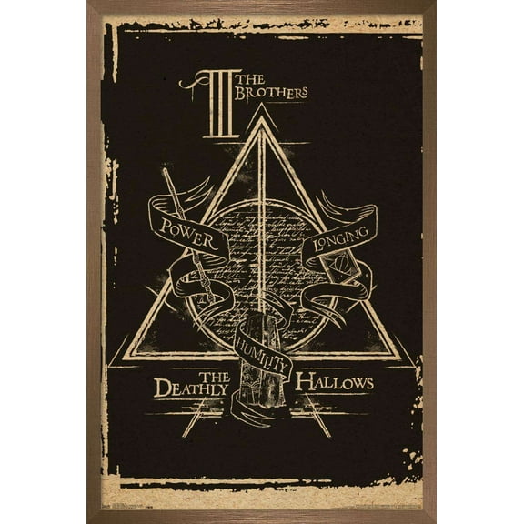 Harry Potter - Deathly Hallows - The Brothers - Symbol Wall Poster, 14.725" x 22.375", Framed