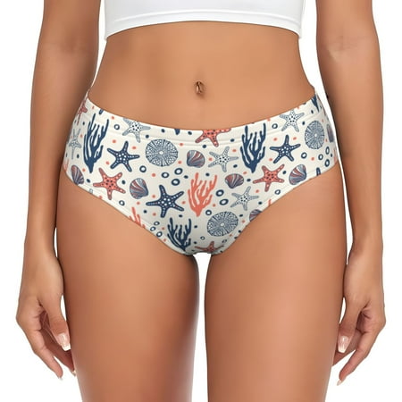 Womens Underwear - Starfish Shell No Show Seamless Underwear for Women  Soft Stretch Womens Panties  Hipster Ladies Panties Bikini Underwear Briefs