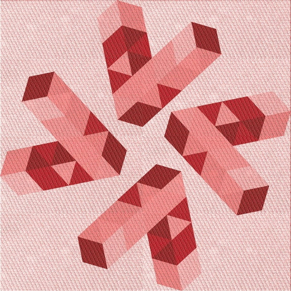 Ahgly Company Indoor Square Patterned Pink Area Rugs, 4' Square