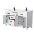 thumbnail image 6 of Wyndham Collection WCG242460DKGWQUNSMXX Beckett 60" Free Standing Double Basin Vanity Set, 6 of 7