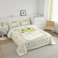 thumbnail image 3 of Erosebridal Green Frog Comforter Sets Full Size, Cute Wildlife Comforters & Duvets, Love Heart Decor, Reversible 3pcs, 3 of 7