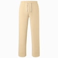 thumbnail image 5 of 15-16T Kids Boys Warm Wide Leg Sweatpants Adjustable Elastic Waist Baggy Open Leg Athletic Trousers with Pockets Solid Color Casual Pants Daily Wear Boys Winter Pants Size 5-12T,Beige, 5 of 5