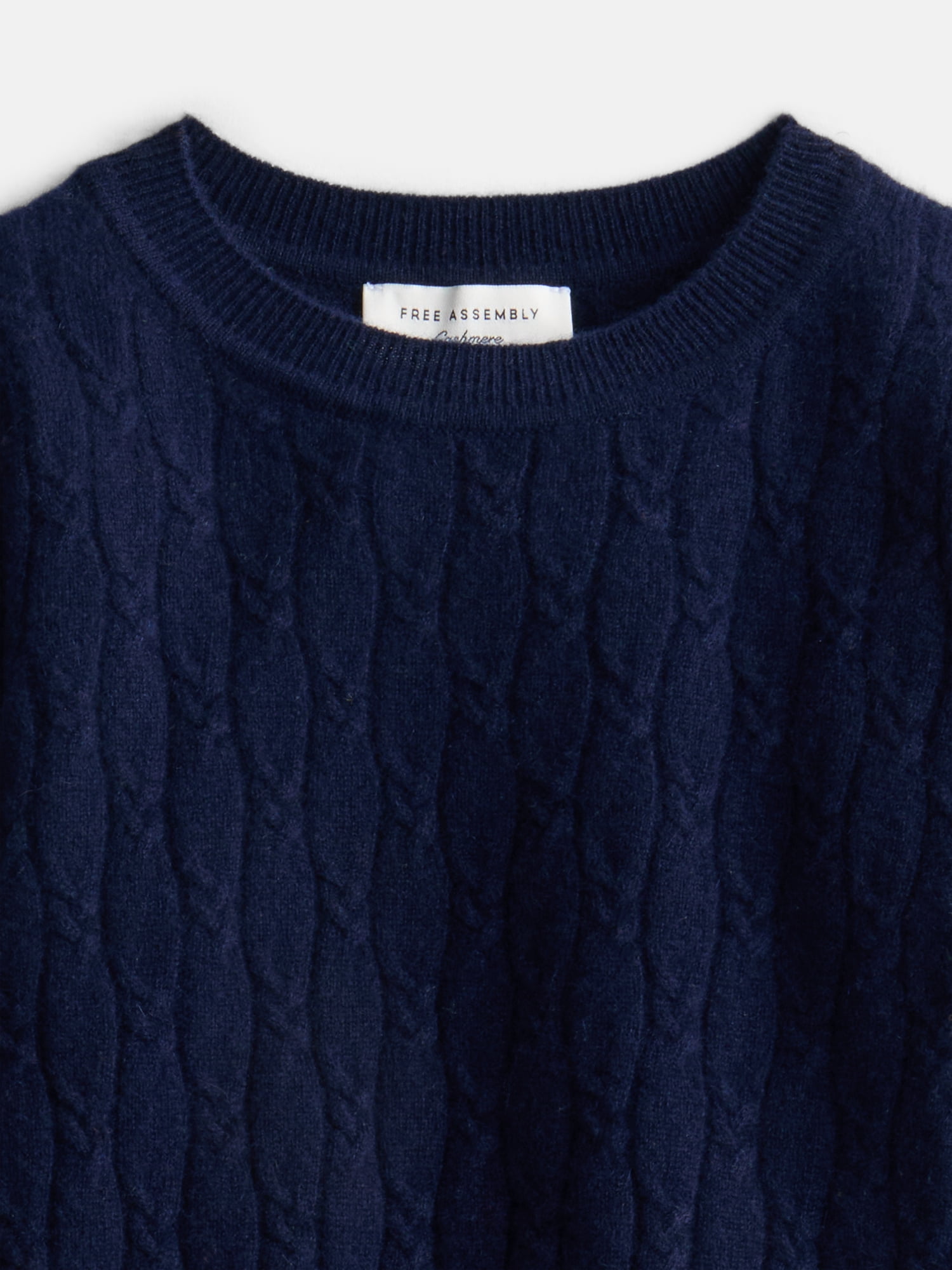 Free Assembly Toddler and Kids Cable Knit Cashmere Sweater with Puff Sleeves, Sizes 2T-5T and 6-12