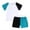 AB568 Dark Blue, variant on Bainana Toddler Outfit Set For Girls Summer Color Block Short Sleeve Crew Neck Tops And Shorts Set Fashion Stylish Little Girls Summer School Sport Athletic Wear Size 3-4 Years Black