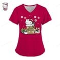 thumbnail image 3 of Camiseta de verano para Hospital, camiseta para mujer, camisetas para mujer, camisetas con bolsillos, uniforme de enfermera, ropa de mujer con cuello en V de Hello Kitty 2023, 3 of 5