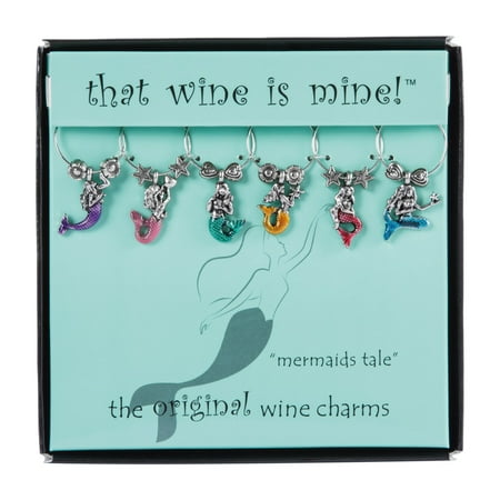 

Wine Things 6-Piece Wine Charms/Wine Glass Tags/Drink Markers for Stem Glasses Wine Tasting Party (Mermaid s Tale)