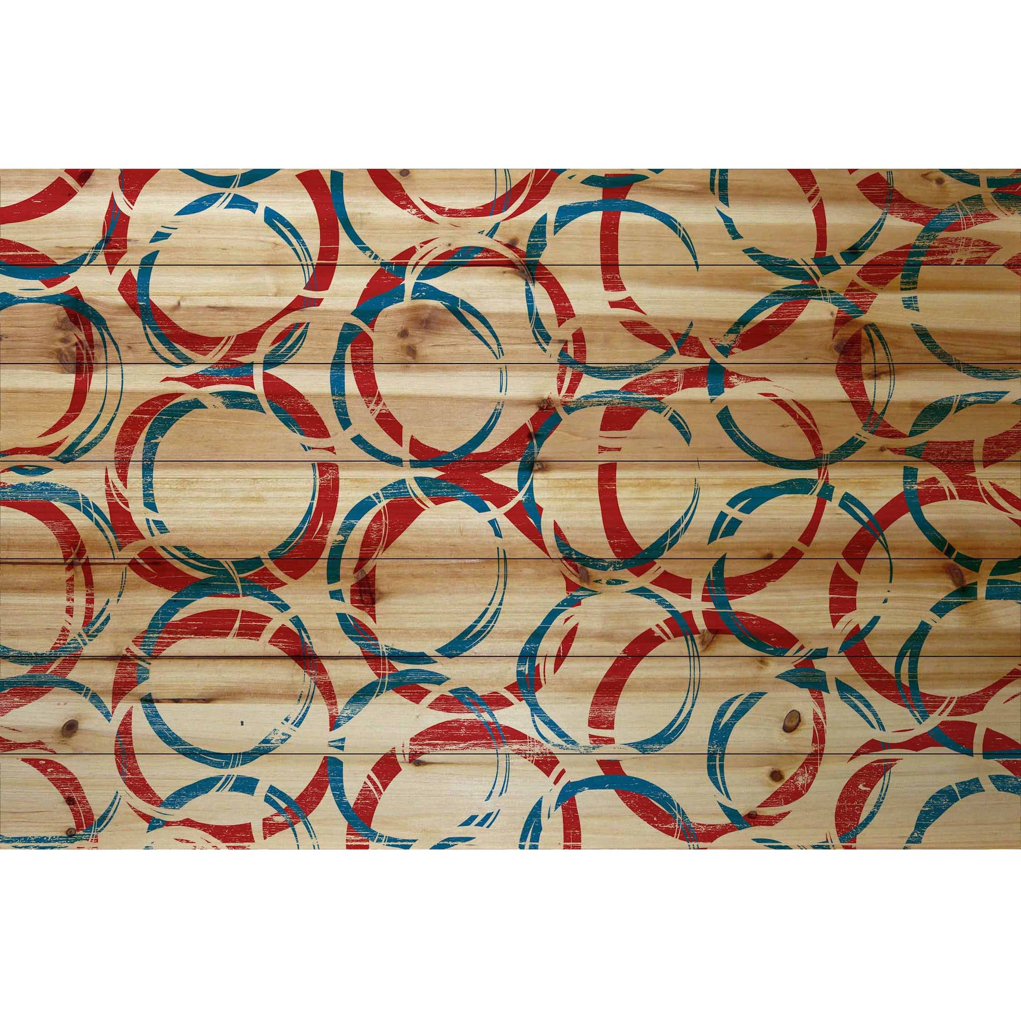 "Rings of Joy" Painting Print on Natural Pine Wood