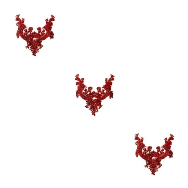 Wweixi Fine Workmanship Applique Sew On Beads Trim Patches For Beautiful And Fashionable Designs Acrylic Durable For Long Time vermeil 3Set