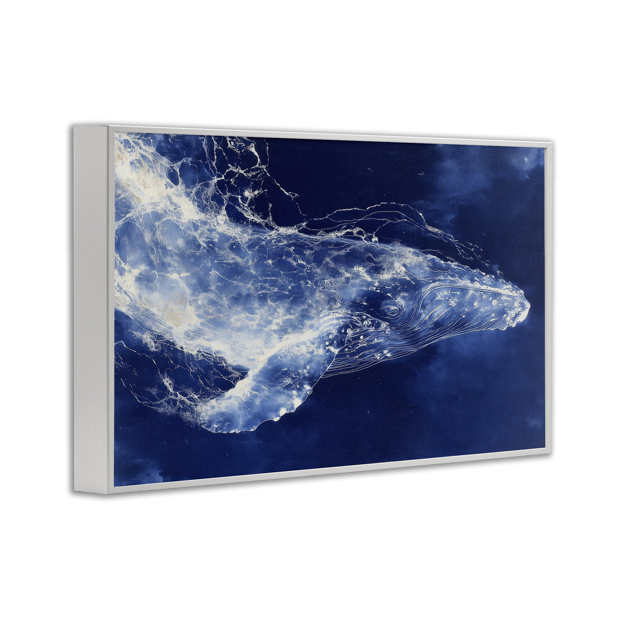 Stupell Industries Whale in Motion White Framed Giclee Art, design by Chromatic Storm Studio