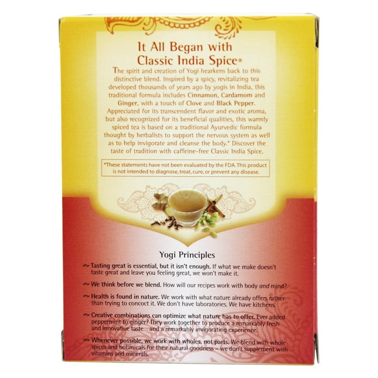 Yogi Tea Classic India Spice - Caffeine Free - 16 Tea Bags 