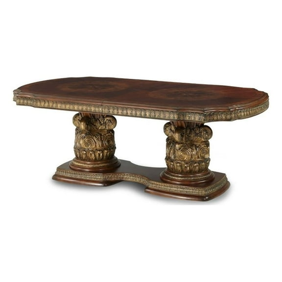 Michael Amini Villa Valencia Rectangular Wood Dining Table - Classic Chestnut