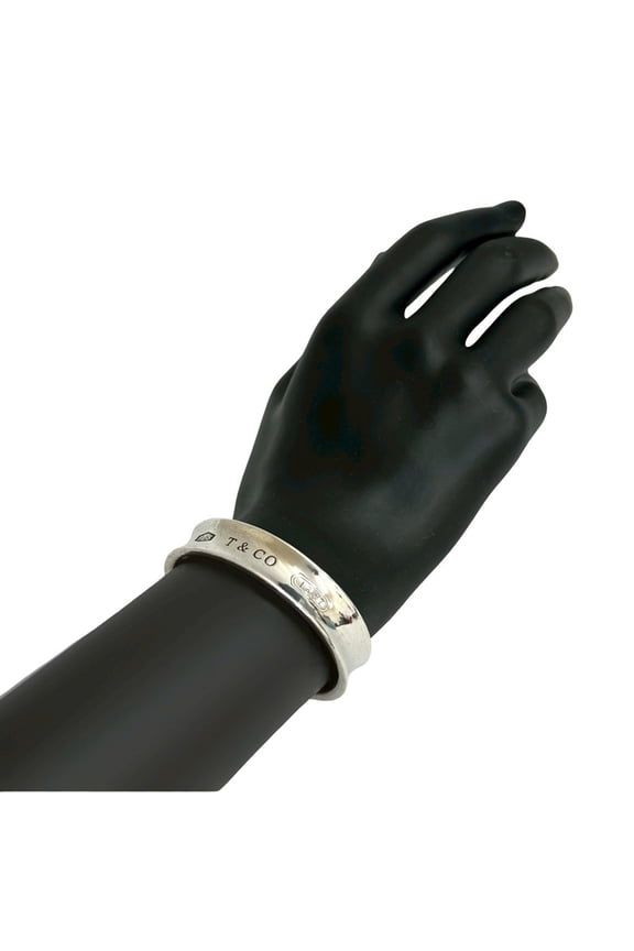 Pre-Owned TIFFANY & Co. 1837 Narrow Bangle Bracelet in Sterling Silver, Women's, 16260 (Good)