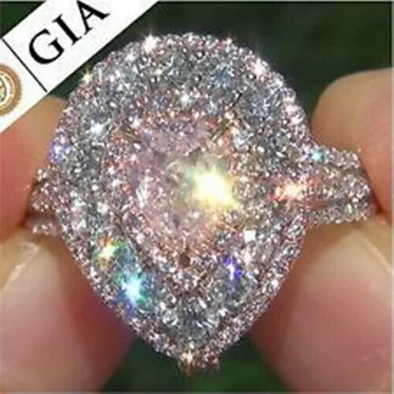 K-KED Fashion 925 Silver Filled Rings Cubic Zircon Women Wedding Delicate Jewelry Gift Sz 6-10-Style 2-9