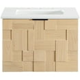 thumbnail image 3 of Meridian Furniture 24" Natural Engineered Stone Wall Mounted Bathroom Vanity, 3 of 16
