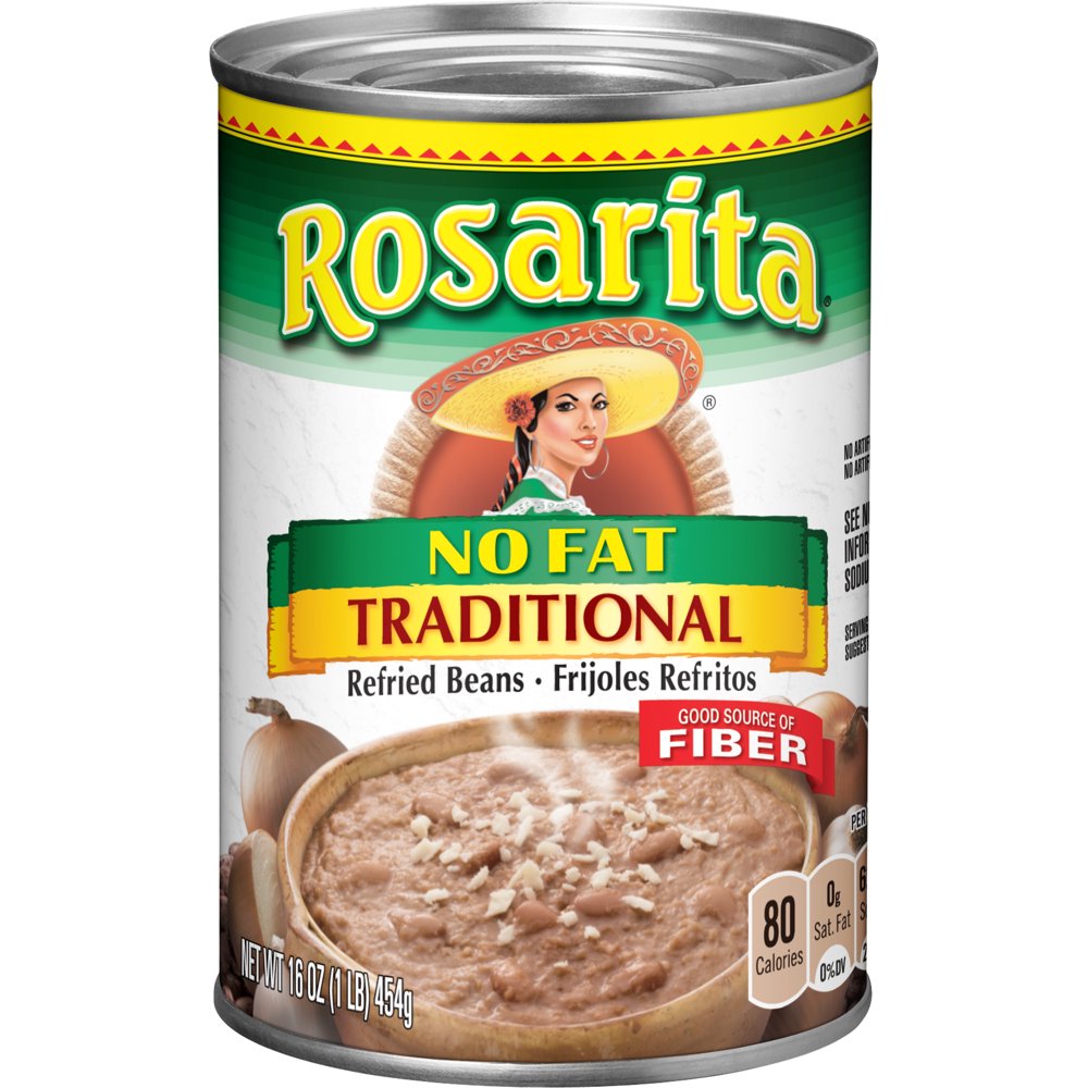 Rosarita No Fat Traditional Refried Beans, 16 oz