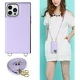 thumbnail image 4 of for iPhone 13 Pro Crossbody Wallet Case with Detachable Adjustable Lanyard Strap & Card Slot Holder,Magnetic Flip Folio Purse,PU Leather Travel Case for Women & Men,6.1 Inch (Purple), 4 of 14