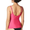 thumbnail image 3 of CALVIN KLEIN Women's Pink Stretch Tummy Control Ruched Lined Adjustable Surplice Tankini Swimsuit Top S, 3 of 3