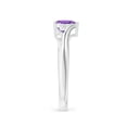 thumbnail image 3 of ANGARA Natural 0.7 Ct. Amethyst with Diamond Classic Ring in 14K White Gold for Women (Ring Size: 10.5), 3 of 10
