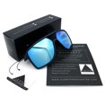 thumbnail image 7 of Mens Wrap Arm Oversized Sport Rectangle Mirror Lens Plastic Sunglasses White - Teal Mirror, 7 of 7