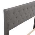 thumbnail image 5 of Home Upholstered Bed Frame, Modern Style Upholstered Linen Fabric Platform Bed Frame with Wooden Slats, Grey Button Tufted Queen Bed Frame for Adult, Easy Assembly, 500lbs Capacity, Grey, SS17, 5 of 8