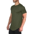 thumbnail image 2 of Tshirt Big and Tall Tshirts Shirts for Men Mens Hipster T Shirts Workout Longline T-Shirt Curved Hem Top Tees Shirt, 2 of 9