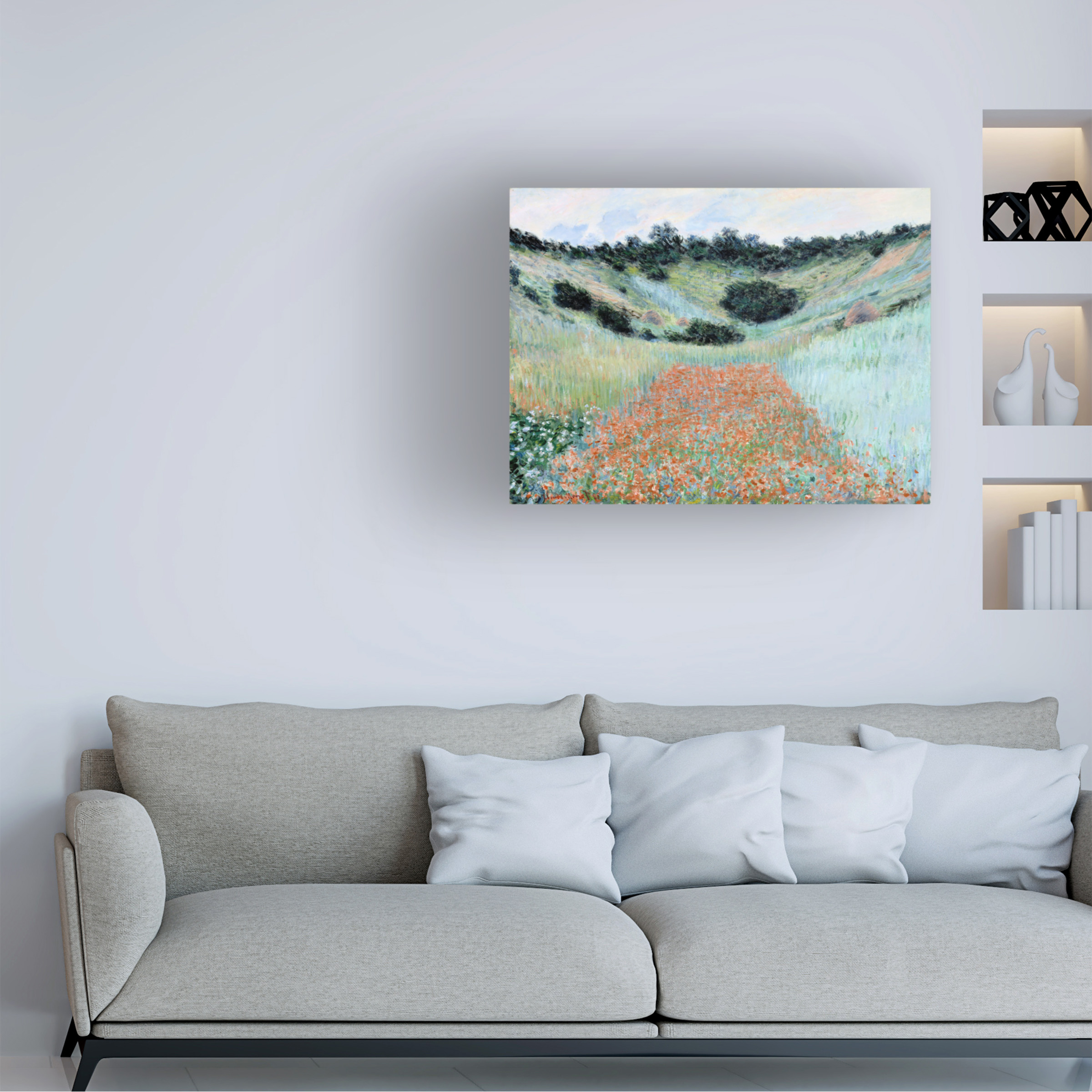 Monet 'Poppy Field Near Giverny' Canvas Art