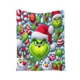 thumbnail image 2 of Christmas Blankets Clearance, 130*100cm Printed Blanket Christmas Green Flannel Blanket Conditioning Lunch Break Blanket, 2 of 5