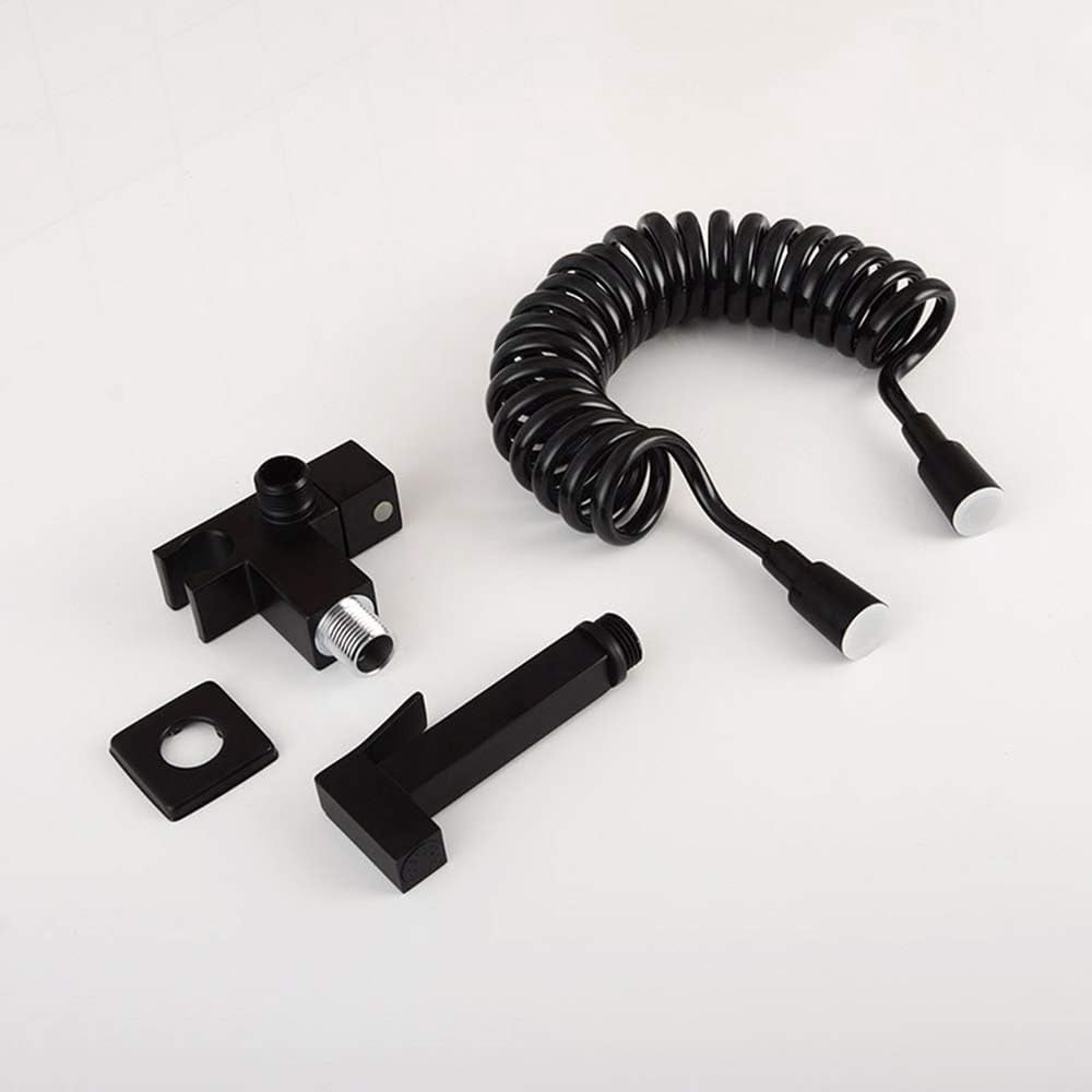 Black Bidet Sprayer for Toilet Brass Cloth Diaper Washer Set Wall Mounted Single Handle Hand Held Bidet Spray Kit with Cold Water, Anti Leaking Hose for for Toilets,PVC Hose