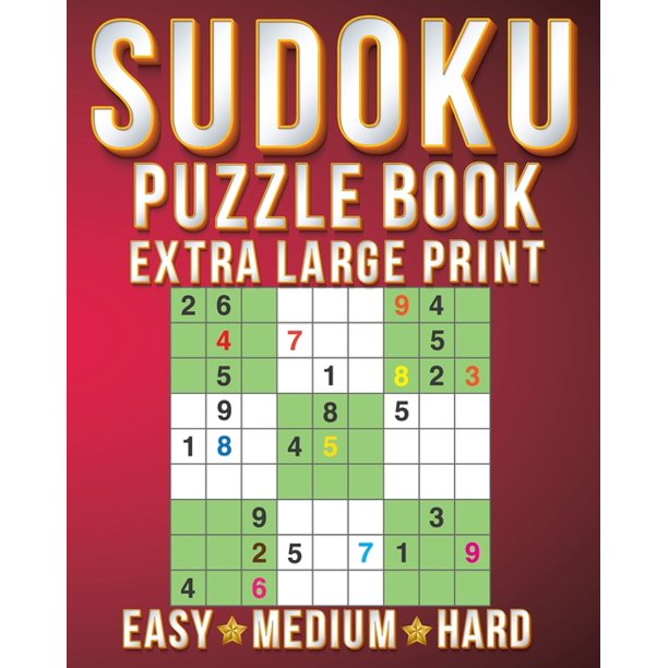 sudoku expert sudoku extra large print size one puzzle per page 8x10inch of easy medium hard brain games activity puzzles paperback books with for men women adults senior paperback large print walmart com