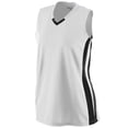 thumbnail image 5 of 527A Ladies Wicking Mesh Powerhouse Jersey, White and Black, XL, 5 of 5