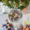 thumbnail image 3 of Clear Christmas Ball Ornament, 3-Inch Plastic Holiday Decoration with Bird Design for Xmas Tree, 3 of 6