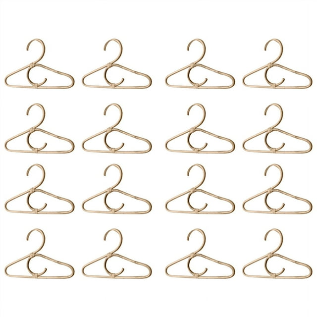 16Pcs Rattan Clothes Hanger Nordic Style Kids Garments Organizer Rack Children Hanger Kids Room Decor Hangers