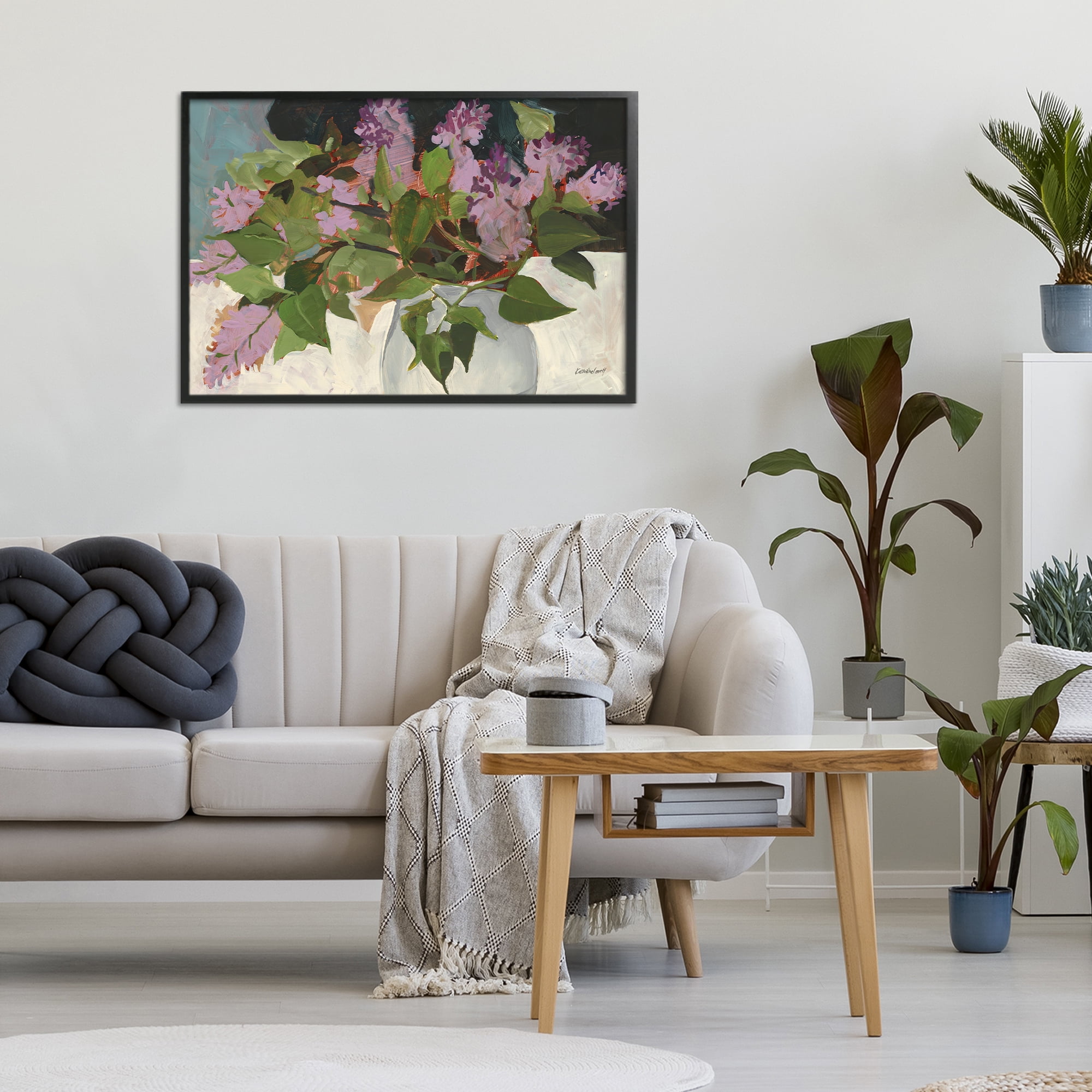Stupell Industries June Lilacs Bouquet Black Framed Giclee Art, design by Katherine Lovell
