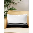 thumbnail image 2 of Waterproof Outdoor Throw Pillows with Inserts 12"x20", Black White Striped Soft Decorative Pillowcases for Couch Bedroom, Modern Abstract Art Aesthetics Pillow Covers for Sofa Living Room, 2 of 8