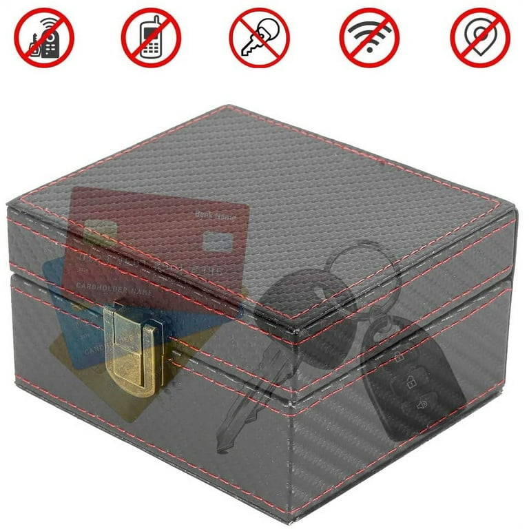 TICONN Faraday Box, Car Key Fob Protector, Carbon Fiber Signal Blocker for  Keyless Fob, RFID Signal Blocking Pouch Cage